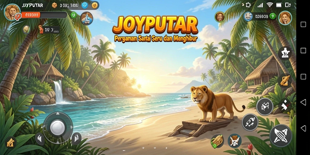 Tampilan gameplay JOYPUTAR yang penuh warna dan menarik.