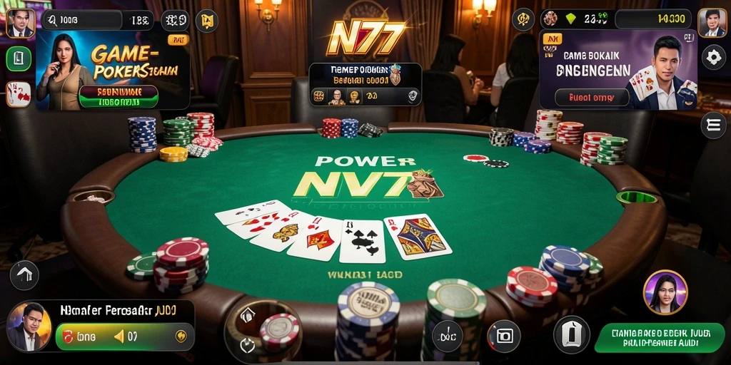 Screenshot menampilkan gameplay Poker yang menarik dan kompetitif.