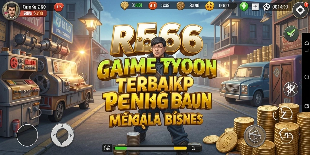 Tampilan gameplay RR666 yang menampilkan aktivitas manajemen bisnis Tycoon.