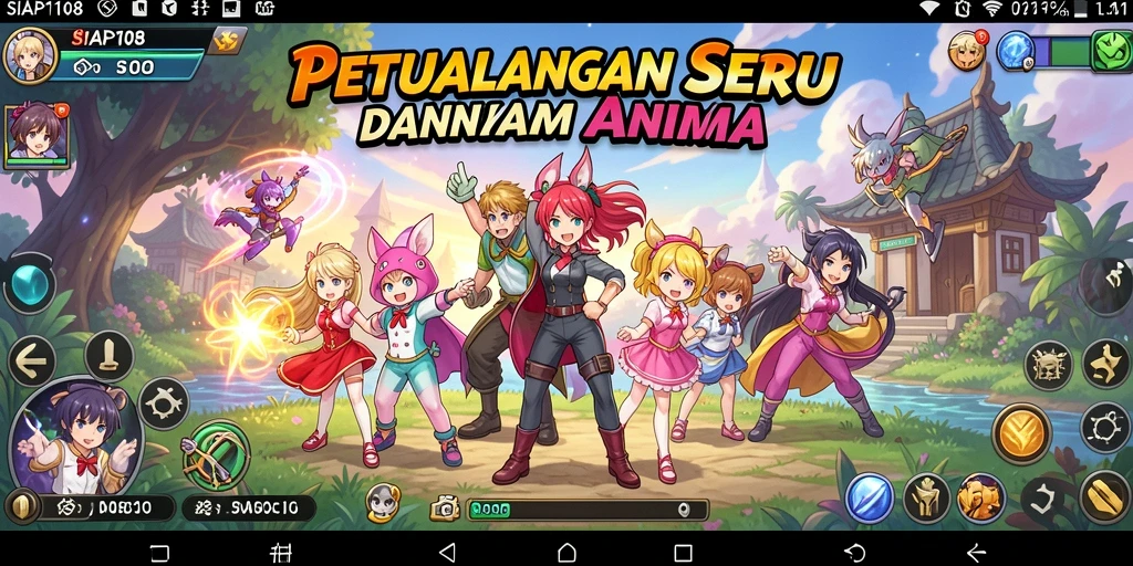 Tampilan gameplay SIAP108 yang menakjubkan dengan karakter anime.