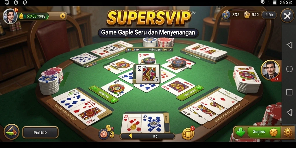 Tampilan seru gameplay Gaple di SUPERSVIP.
